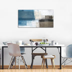 Abstract Canvas Wall Art Blue White Brown Abstract Pictures for Living Room Wall Decor Modern Abstract Painting Artwork Contemporary Abstract Canvas Print for Home Office Wall Decoration 29x58in