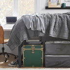 Rhino Classic College Dorm Cube Trunk, Antique Brass Storage Chest, Bench | 1500+ lb Capacity, Home Storage, Office Storage, Dorm Room, Coffee Table