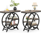 LITTLE TREE Set of 2 End Table, 4-Tier Narrow Side Table