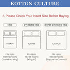 Kotton Culture 120"x98" 1 Pc Oversized King Duvet Cover Only 100% Egyptian Cotton - 600 TC Comforter Cover, Zipper Closure & Corner Ties - Fits Large King Inserts (Oversized King, Light Grey)