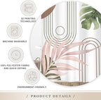 Glawry Abstract Tropical Shower Curtain Extra Long Chic Boho Plant Palm Leaf Watercolor Pink Green Simple Minimalist Bathroom Modern 72Wx84L Inches Bath Accessories Art Home Decor Fabric 12 Pack Hooks