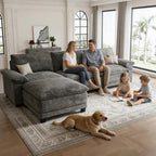 108" Modular Sectional Couch, L Shaped Cloud Sofa for Living Room | Comfortable Foam Cushions, Sturdy Frame, Appealing Appearance, Easy Assembly, Soft Chenille, Modular Design, Dark Gray