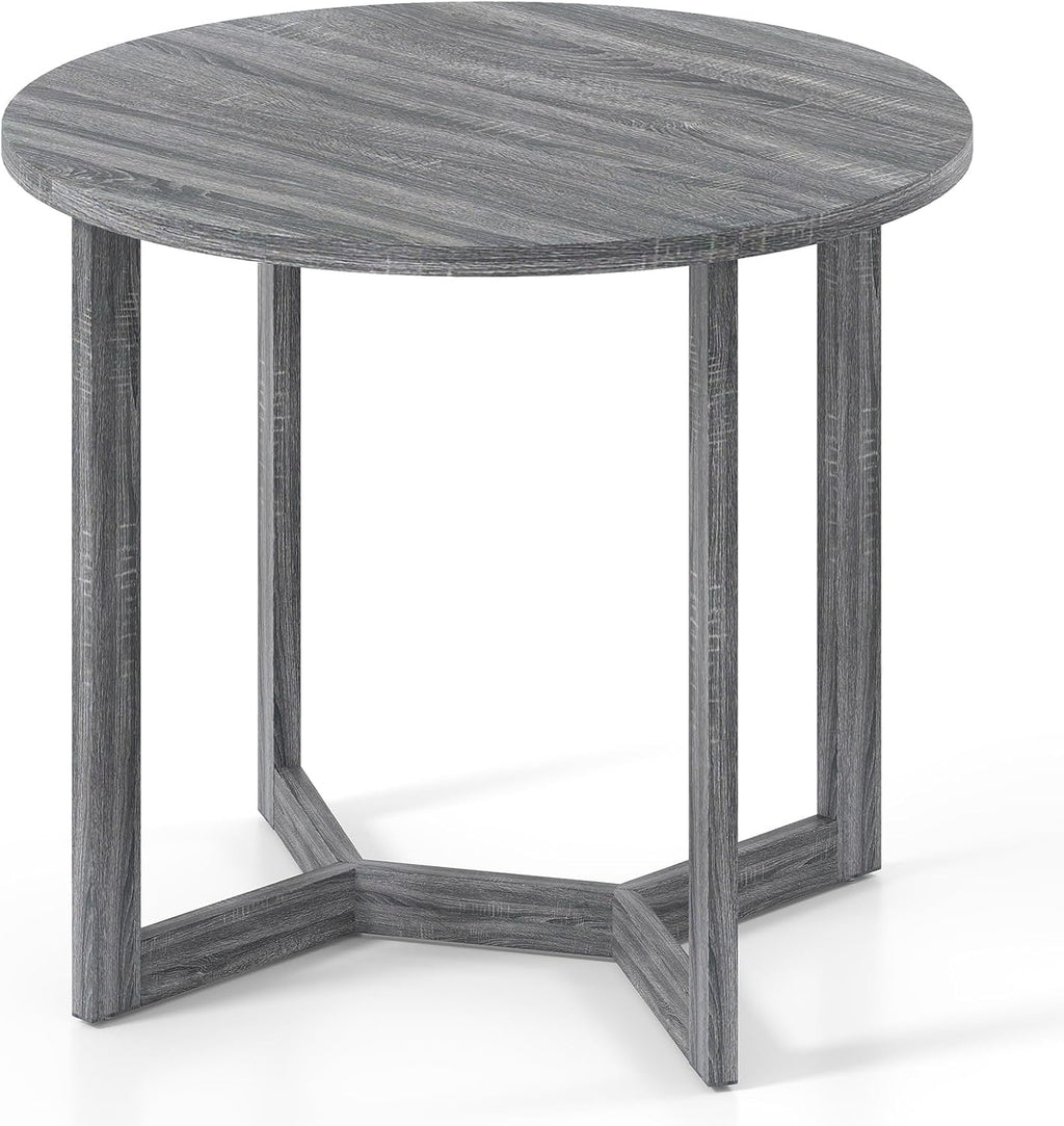 Giantex 36" Round Dining Table for 4, Kitchen Table with Wing-Shaped Base, Wood Grain Tabletop, 220Lbs Capacity, Coffee Tables for Dinette, Dinner, Dining Room, Living Room, Restaurant (Grey)
