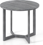 Giantex 36" Round Dining Table for 4, Kitchen Table with Wing-Shaped Base, Wood Grain Tabletop, 220Lbs Capacity, Coffee Tables for Dinette, Dinner, Dining Room, Living Room, Restaurant (Grey)