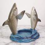 Needzo Shark Wine Bottle Holder, Nautical Bar Decor, Resin Beach House Accessory, 7.25 Inches