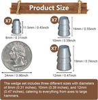 21 PCS Extended Round Axe Handle Wedge Safety Metal Wedge Hammer Handle Wedges Steel Wedge Kit for Axe Hammer Sledge (0.31/0.39/0.47 Inch)