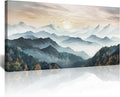 Lapremoly Canvas Wall Art For Living Room Large Wall Decoration For Office Bedroom Wall Decor Fog Forest Landscape Wall Painting Mountain Pictures Modern Canvas Art Prints Room Home Decor 24"X48"