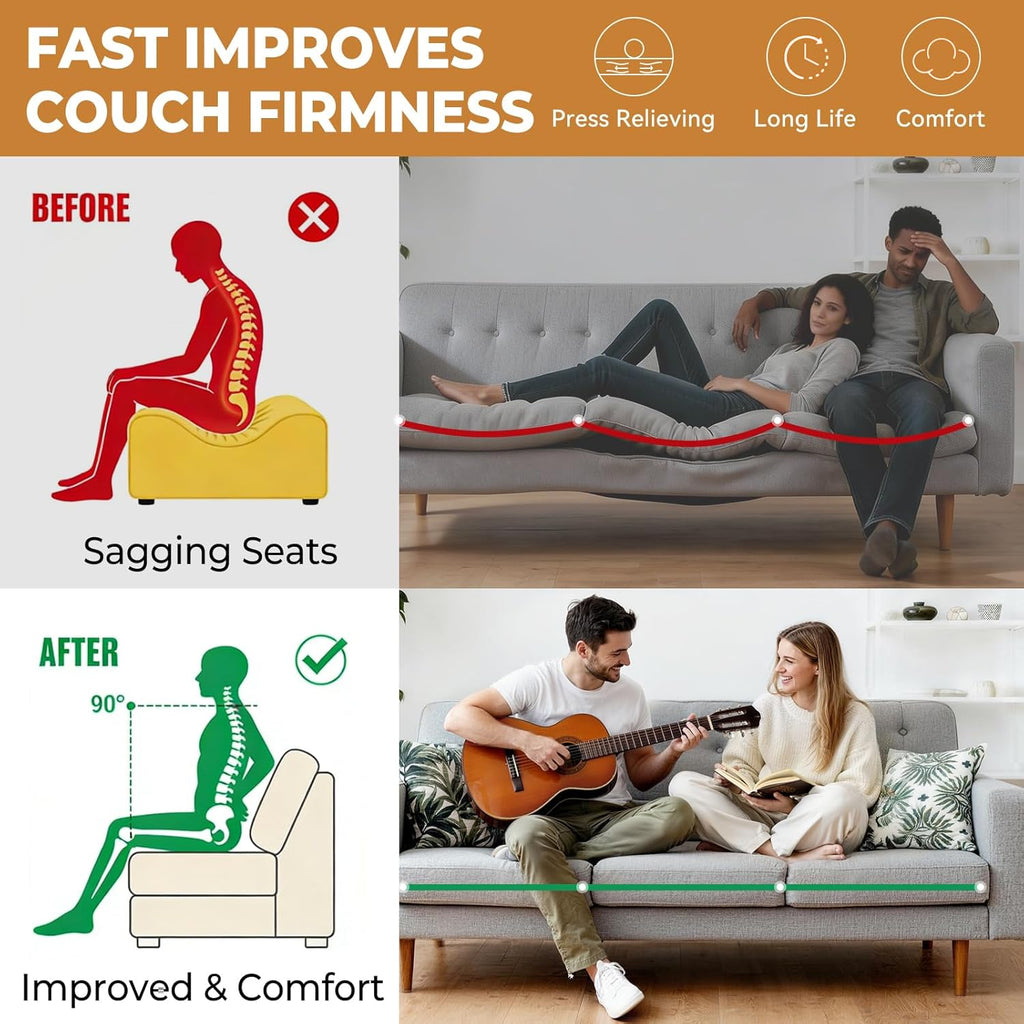 Heavy Duty Couch Cushion Support Board for Sagging Sofa, 24''x72''Wide Sofa, Thick Reinforced Wood Boards Add Strong Seat Supports, Under Couch Insert with Anti-Slip Dots, Grey