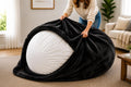 ULTIMATE SACK | 5 Ft Bean Bag Chair Replacement Cover Only | Black Fur | Removable Washable Cover only