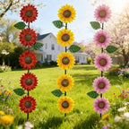 Garden Decor for Outside,3 Pack Sunflowers Metal Yard Art Decorative Garden Stakes,Metal Flowers Spring Garden Stakes Decor,Landscape,Patio(22.6 * 4.7IN)