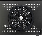 360-Degree Rotation Multifunctional Portable Folding Table with Fan & Mouse Black