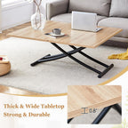 Adjustable Height Coffee Table to Dining Table, Lift Top Foldable Dining Table with Expandable Top & Wheels, Convertible Coffee Table for Small Spaces & Apartments