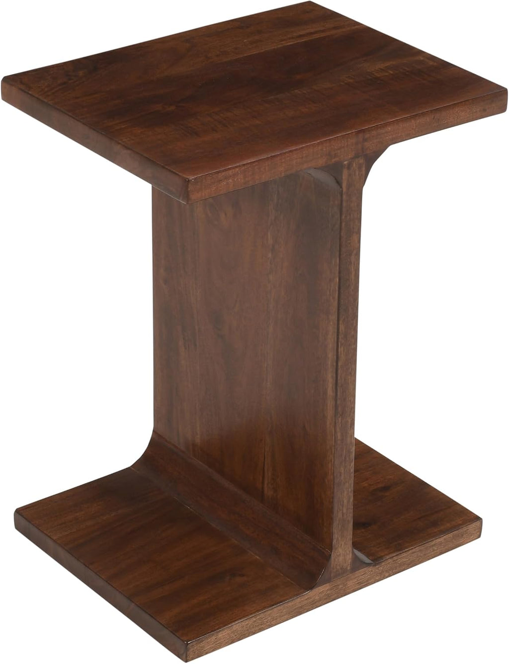Jofran Idiom Acacia Wood Modern Accent End Table, I-Shape Side Table for Living Room Bedroom, Contemporary Small End Table, Walnut