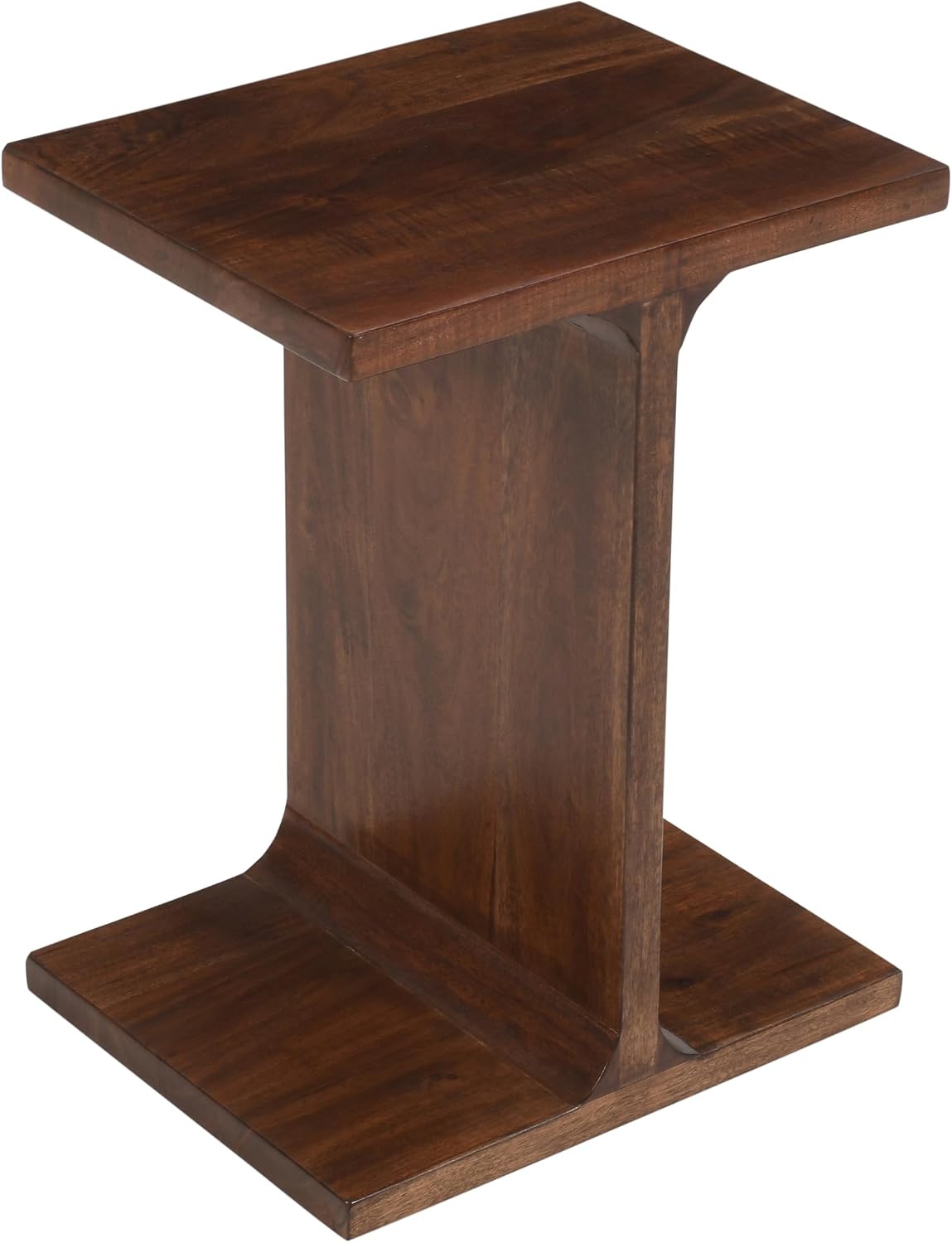 Jofran Idiom Acacia Wood Modern Accent End Table, I-Shape Side Table for Living Room Bedroom, Contemporary Small End Table, Walnut