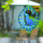 Dog Wind Spinners Labrador Dog Gifts for Women/Men 12 inch 3D Stainless Steel Hanging Wind Spinner Metal Wind Catchers Kinetic Sculpture for Indoor/Outdoor Decor, Yard Art, Garden Decorations