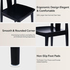 EYYTHUNG Wood Dining Chairs Set of 2, Farmhouse Kitchen Chairs with Curved Back, Modern Mid Century Wishbone Dining Chairs for Dining Room, Kitchen, Black