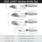 DDF iohEF Kitchen Knife Set, 4 Piece Professional Ultra Sharp Knives Set, Japanese High Carbon Stainless Steel Chef Knife Set for Home and Kitchen