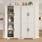 GAOMON Adjustable Shelf Storage Cabinet 60" Tall White, 2-Door Pantry with Shelves for Kitchen Organization, Bathroom Storage, Living Room