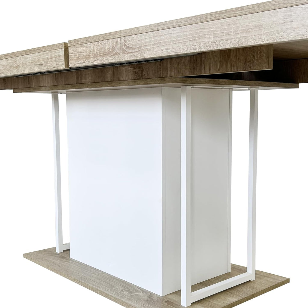 KEIKI Extendable Dining Table for 6-10 People, Dining Room Table for Gatherings, Living Meeting Room