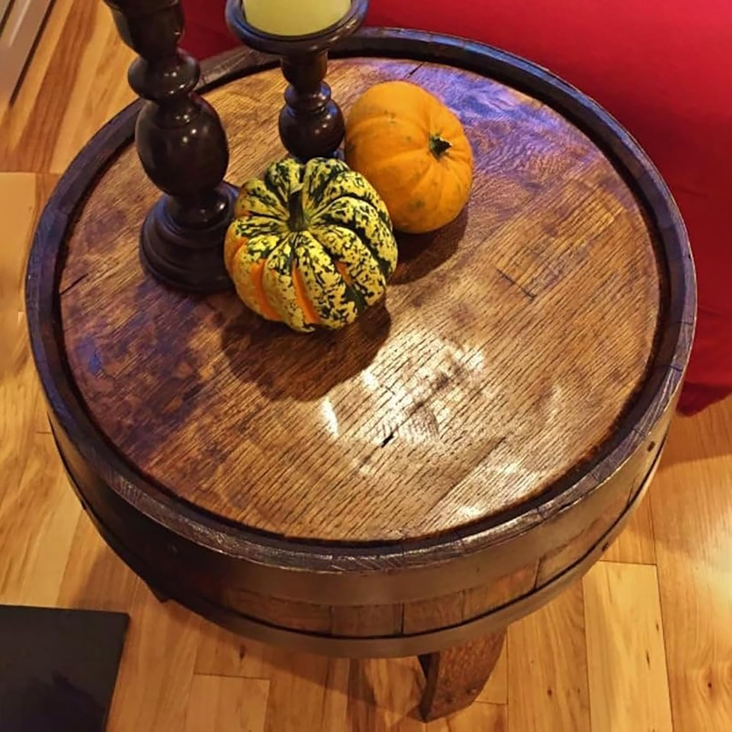 Handcrafted Oak Whiskey Barrel End Table, Coffee Table, Bourbon Table, Wine Barrel Furniture