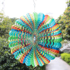 SPRING SONG Rainbow Mandala Kinetic Wind Spinner for Yard and Garden Stainless Steel Spinner Indoor and Outdoor Hanging Decor Crafts Ornaments Kinetic Art Spinner Hanging Wind Spinners Decor Gifts