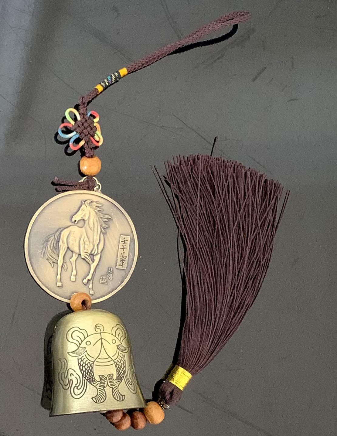 Traditional Lucky Feng Shui Wind Chime Bell Hanging Ornament Decoration for Protection Success Peace and Wealth (Horse)