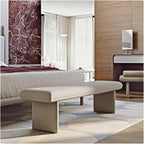 Modern Upholstered Pu Leather Bench Ottoman,Modern Tufted Long, Comfortable Footrest Stool Accent,end of Bed for Livingroom Entryway(140 * 50 * 42cm)
