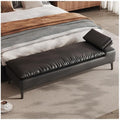 Modern Bedroom Bedside Stool High-end Couch Clothes Bench Long Cloakroom Sofa Living Room Entryway(Black)