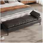 Modern Bedroom Bedside Stool High-end Couch Clothes Bench Long Cloakroom Sofa Living Room Entryway(Black)