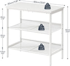 HOOBRO End Table, 3-Tier Narrow Side Table, Nightstand with 2 Flat or Slant Adjustable Shelves for Small Spaces, Hallway, Living Room, Bedroom, Sturdy, Easy Assembly, White WT23BZ01G1