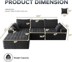108" Modular Sectional Cloud Couch for Living Room Deep Seat L Shapes Couch with Oversized Chaise Lounge, Comfy Memory Foam Flannel Fabric Sofa for Bedroom Apartment, No Assembly Required