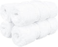 American Soft Linen Luxury Washcloths for Bathroom, 600 GSM 100% Cotton 4 Piece Turkish Wash Cloth Set, 13x13 in Soft Rags for Body and Face, White Washcloths