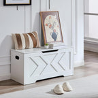 39.3" Storage Bench with 2 Safety Hinges,entryway Bench,Blanket Storage,Shoe Storage Bench for Entryway,Bedroom,Living Room