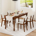 Giantex Sherpa Dining Chairs Set of 4, Modern Kitchen Chair w/Rubber Wood Legs, Padded Seat & Backrest, Armless Accent Side Chairs for Living Room, Dining Room, Restaurant