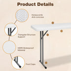 Folding Table 5FT, Heavy Duty Foldable Table for Indoor Outdoor Use, HDPE Rectangle Narrow Folding Table for Seminar, Home Office, Buffet, Camping, Party, White