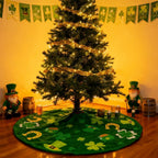 YEAHOME Valentines Day Decorations for Tree Skirt, 36" Love Heart Pattern Tree Skirts for Valentines Day Decor, Double-Sided St Patricks Day Clover Tree Skirt for Holiday Party Decorations