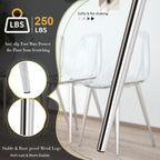 Baysitone Clear Dining Chairs Set of 12, Modern Kitchen Chairs with Transparent Seat, Acrylic Accent Side Chairs with Metal Legs for Dining Room, Kitchen, Living Room with Silver