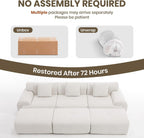 L-Shaped Modular Sectional Sofa, Sectional Couch, Oversized 3-Seater Cloud Couch with Deep Seat and Movable Ottoman for Living Room, Apartment (Beige, 3 Seater with 2 Ottoman)