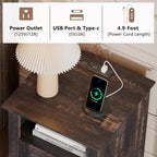 LUXOAK Farmhouse Table Set of 3, Coffee Table with Sliding Barn Doors, End Tables Set of 2 with Charging Station for Living Room & Bedroom, Sliding Barn Doors, 2 Tiers Storage Drawer, Dark Rustic Oak