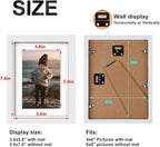 KINLINK 6x8 Picture Frame White, Solid Wood Frames with Acrylic Plexiglass for Pictures 4x6 with Mat or 6x8 without Mat, Tabletop and Wall Display Photo Frame, Set of 4