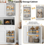 BOTLOG 72" Kitchen Pantry Cabinet, Kitchen Hutch with Microwave Stand, Buffet Cabinet with Hutch for Dining Room, White | 2 Drawers, Large Capacity, 47.2-inch wide Countertop, Kitchen Hutch utch for Dining Room (White)