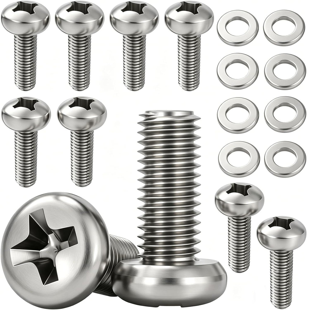 M4 Screws M4x12mm for TV Mount or Monitor 30 Inch or Small VESA Mount Screw Mounting Phillips Head Screw Pack of 8