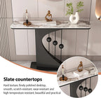 Faux Marble Console Table,Narrow Long Entryway Table,with Geometric Metal Frame,with Marble Tabletop,for Corridor/Entrance/Living Room/Bedroom,for Small Spaces(F,120cm/47.2in)