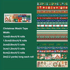 20 Rolls Christmas Theme Washi Tape Set, Writable Decorative Tapes for Scrapbooking, Bible Journaling, Bullet Journaling, 0.6"x79" per Roll