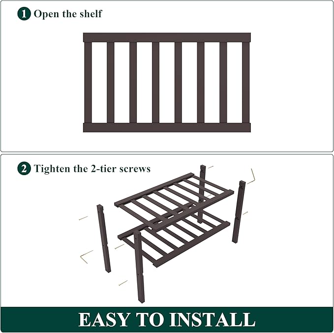 Smiry Bamboo Shoe Rack for Closet, 2 Tier Small Wooden Stackable Shoe Organizer, Free Standing Shoes Storage Shelf for Entryway, Front Door Entrance, Brown