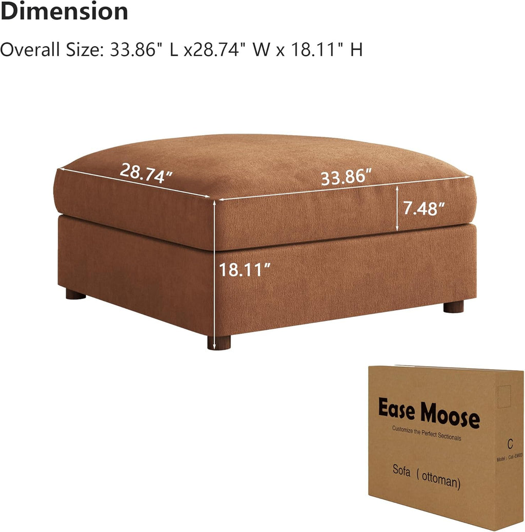 EASE MOOSE Ottoman Module for Chenille Modular Sectional Sofa, Sectional Couch Ottoman,Brown