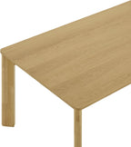 CHITA 59" Mid Century Modern Dining Table for 6, Rectangle Wood Kitchen & Dining Room Table, Solid Rubberwood Frame, Oak Venner