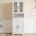 LEADZM Kitchen Cabinet Tall Cabinet with 4 Doors Buffet Cabinet for Kitchen Living Room Dining Room (4 Doors)