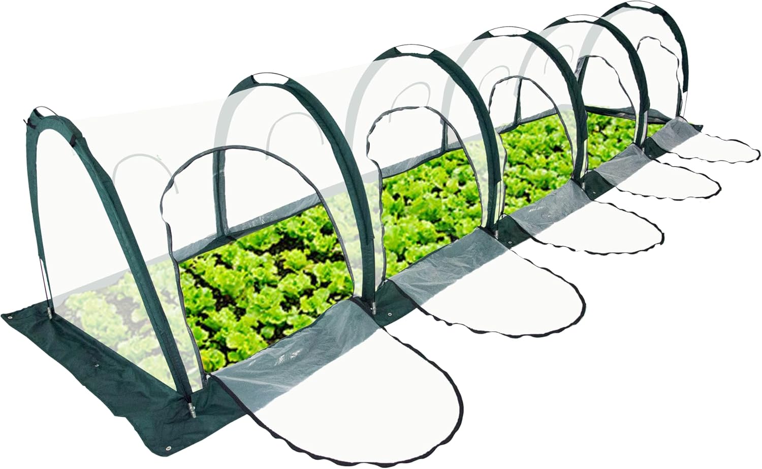 Portable PE Plastic Tunnel Greenhouse for Outdoors - Cambered Poly Transparent Long Greenhouses Clear Insulation Grow Tent Ideal for Backyards and Patio Vegetable Cultivation (5M)