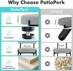 PatioPerk Boucle Dining Chairs Set of 6, Light Gray Mid Century Morden Chair with Curved Backrest, Round Upholstered Sherpa with Metal Legs, Suitable for Various Kitchen Styles